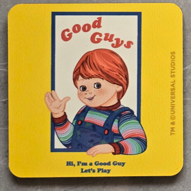 CHUCKY BRIDE GOOD GUYS Childs Play Neoprene Coaster Man Bar Horror Movie Chucky