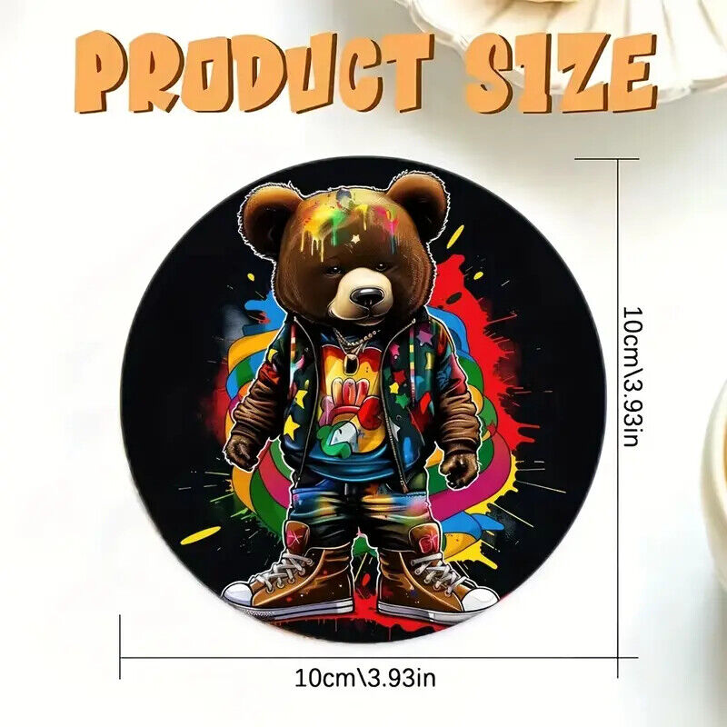 BEAR GANGSTA HOODIE BANKSY COASTER Coffee Tea Drink COCKTAILS GRAFFITI