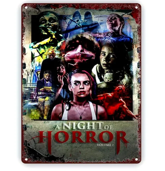 SPOOKY A NIGHT OF HORROR VOLUME 1 Tin Metal sign Halloween Horror Art Deco Movie