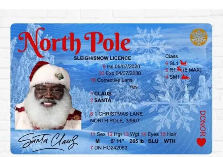 Santa Lost Driving Sleigh Licence Father Christmas Eve Box Gift Xmas ELF SHELF