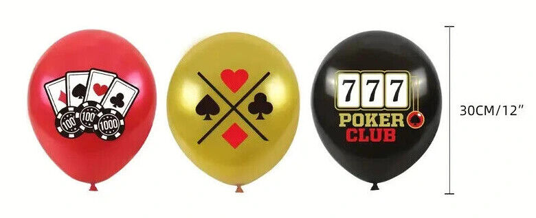 Casino Poker Balloon Party Birthday Decorations Craps Roulette Cards Cake Luck