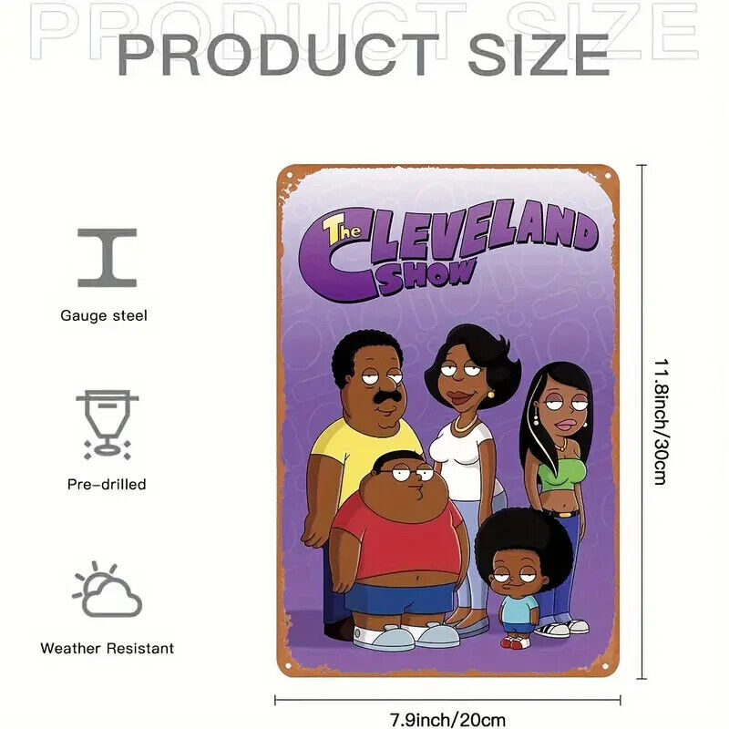 The Cleveland Show Tin Metal sign Halloween Horror Art Deco Movie PURPLE
