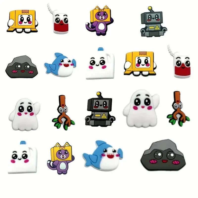 LankyBox Theme Shoe Charms Croc Shoes DIY YOUTUBE CARTOON TV LANKY BOX ROCKY