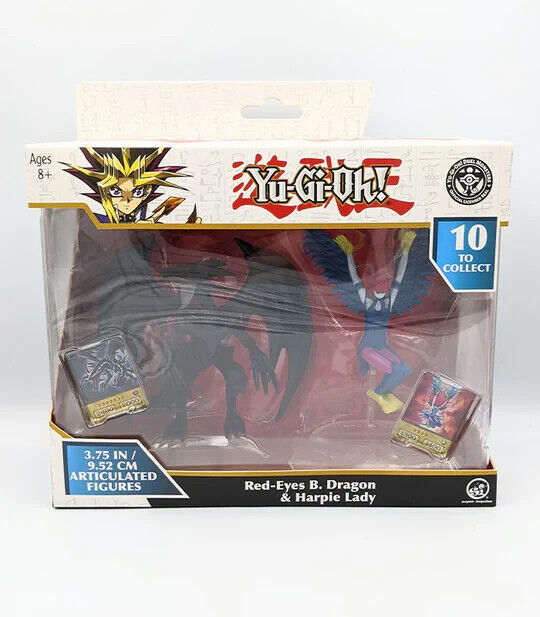 Yu Gi Oh Red Eyes Black Dragon and Harpie Lady Articulated Figure Pack Ages 8+