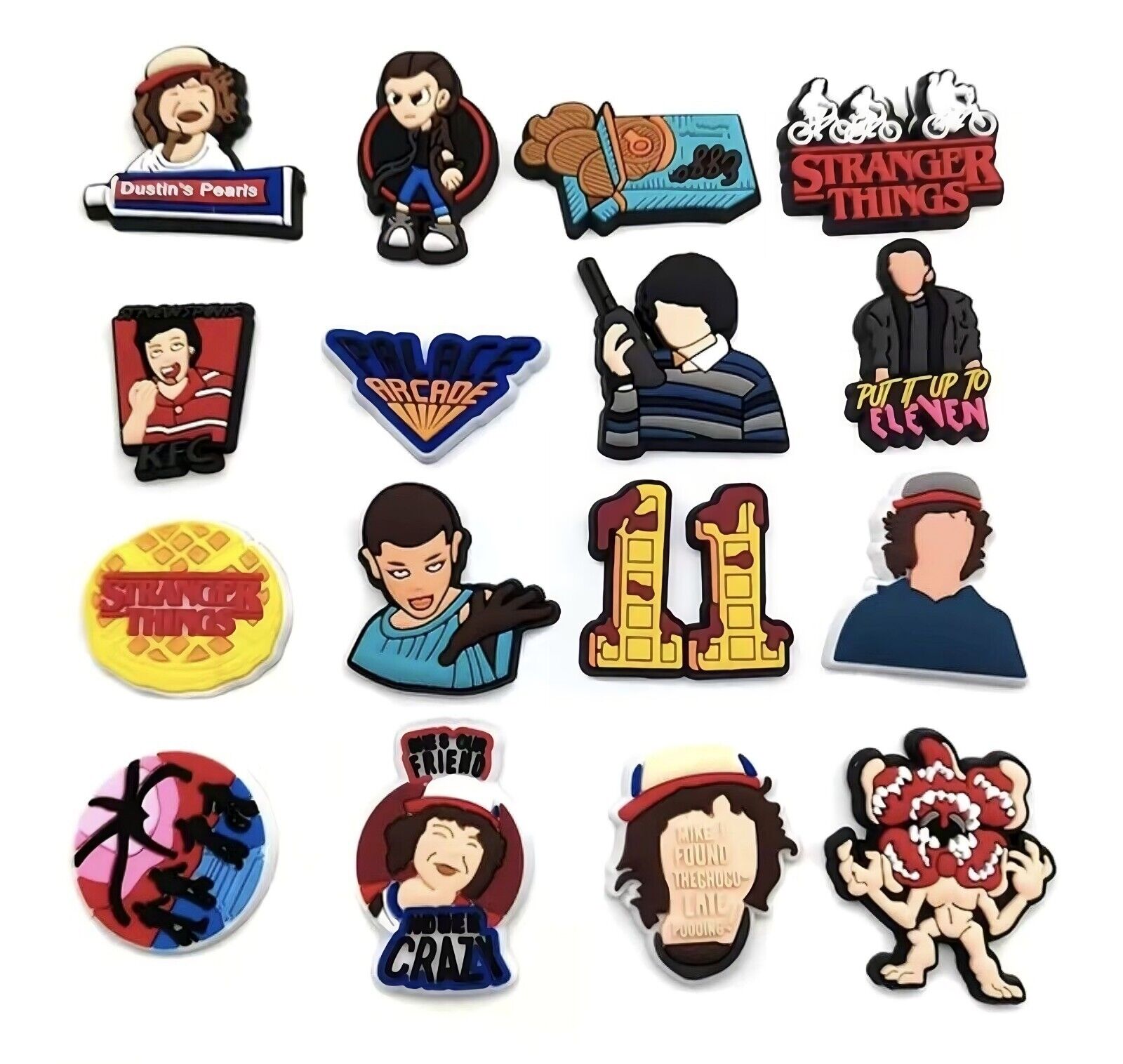 Stranger Things Shoe Charms Croc Jibbitz Water Proof Assorted NETFLIX HORROR LOT