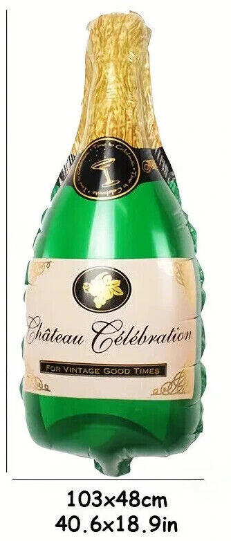 Champagne Bottle Glass Large Foil Balloon Happy Birthday Party Wedding Prom
