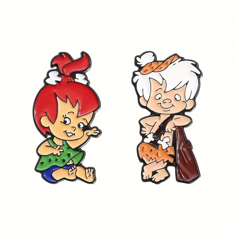 THE FLINTSTONES PEBBLE BAM BAM Metal Enamel Pin Badge TV SHOW CARTOON MOVIE