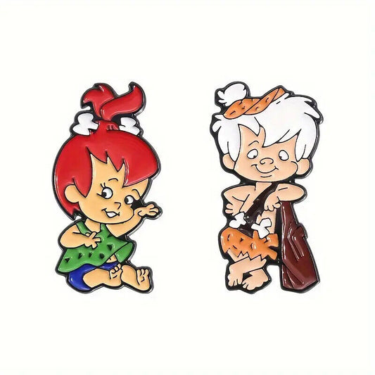 THE FLINTSTONES PEBBLE BAM BAM Metal Enamel Pin Badge TV SHOW CARTOON MOVIE