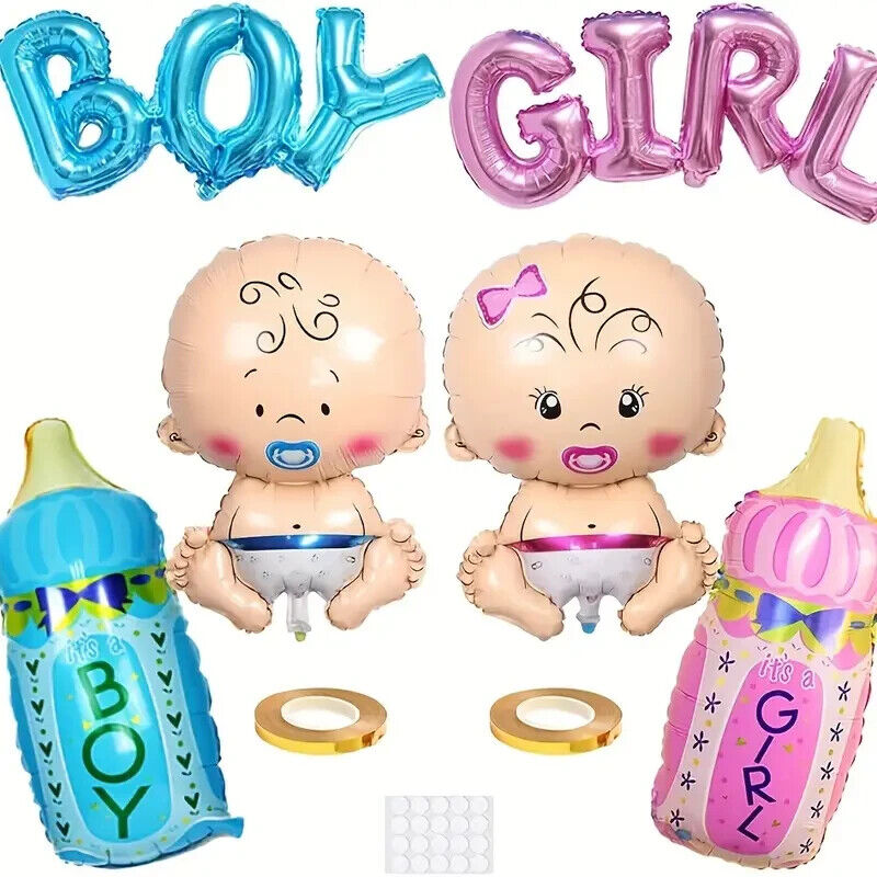 Large Baby Shower Balloons Boy or Girl Foil Gender Reveal Party Decorations Gift