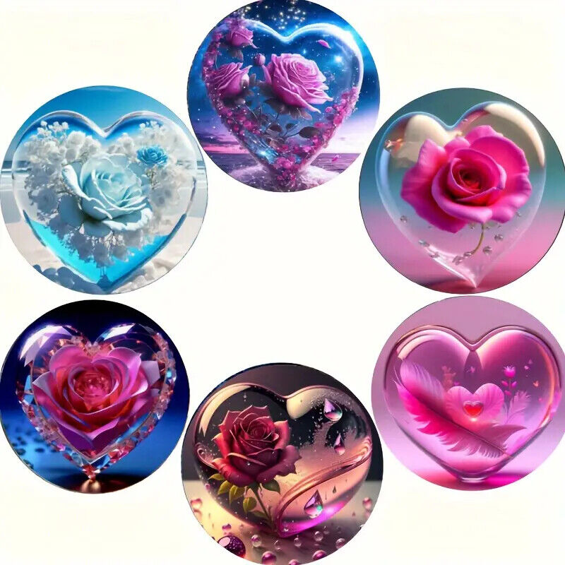 ROSE LOVE HEART COASTER Coffee Tea Drink COCKTAILS SPARKLE SCENE VALENTINES