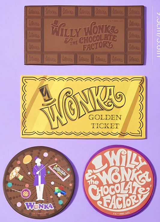 Willy Wonka & The Chocolate Factory Coaster Bar choose yours golden ticket mat