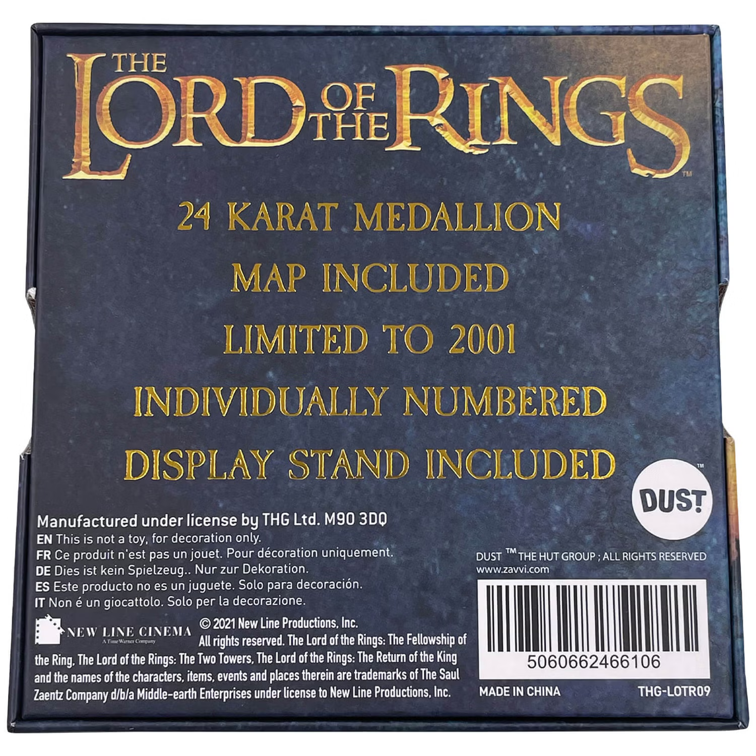 LIMITED EDITION Lord of the Rings 24k Gold Plated MORDOR Medallion LOTR MAP