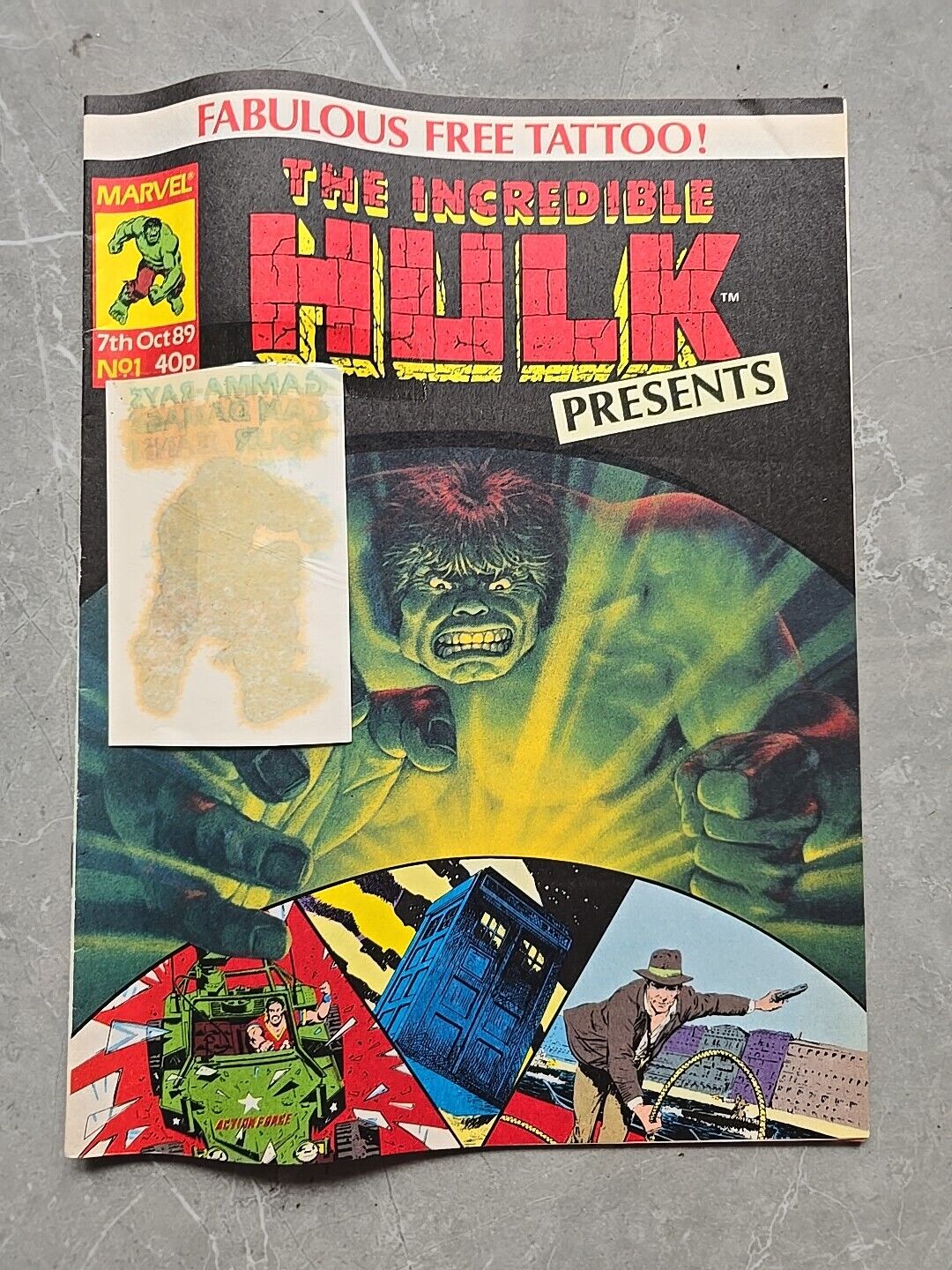 Marvel UK The Incredible Hulk Presents #1 RARE (1989) NM WITH ORIGINAL TATTOO