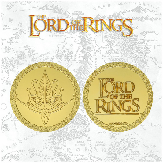 LIMITED EDITION Lord of the Rings 24k Gold Plated ELVEN Medallion LOTR MAP