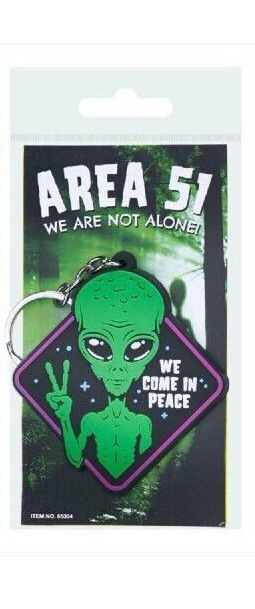 Area 51 2d Keyring Alien Keyring Aliens Keychain We Come In Peace Keyring