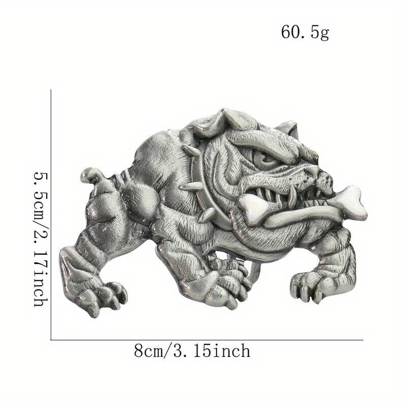 BULLDOG BONE Dog Alloy Metal Fashion Men Western Style Belt Buckle BRITISH