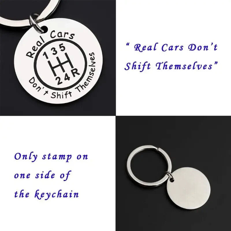 Real Cars Don't Shift Themselves Keychain KEYRING GEARBOX SHIFTER CAR CLUTCH