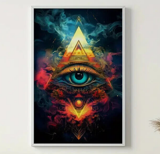 EGYPTIAN Eye PYRAMID Modern Wall Art Print Canvas Picture Poster Home RA