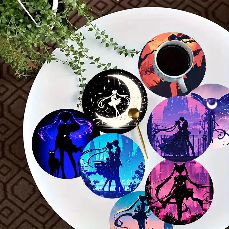 Sailor Moon 12 Piece Thin Wooden Coaster Set MARS NEPTUNE MERCURY ANIME VENUS
