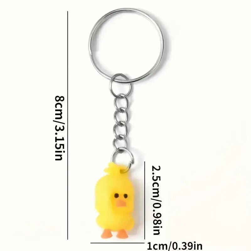 ONE Duck Keyring - Cute Small Yellow Silicon Plastic Duck KEYCHAIN YELLOW TWEETY