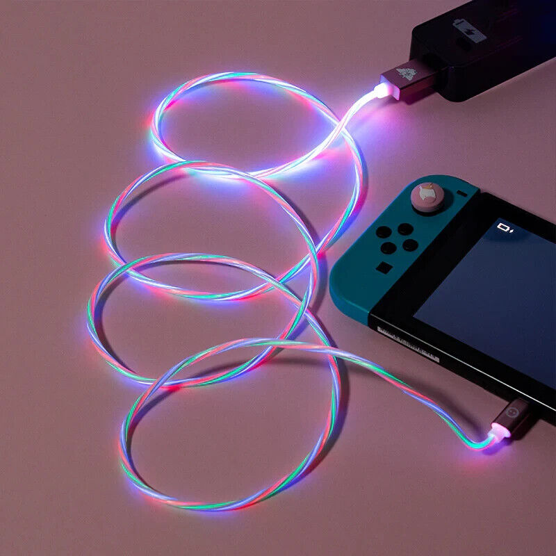 ERIC UNICORN LED USB C CABLE & THUMB GRIPS NINTENDO SWITCH SONY XBOX MOBILE