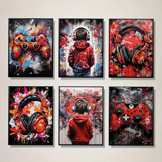 Gamer Xbox PlayStation PS5 Canvas Art Pictures Large MUSIC VIRTUAL PC NINTENDO
