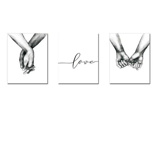 LOVE DEEP CANVAS WALL ART PICTURE PRINT HEART HANDS FOREVER WEDDING ROMANTIC