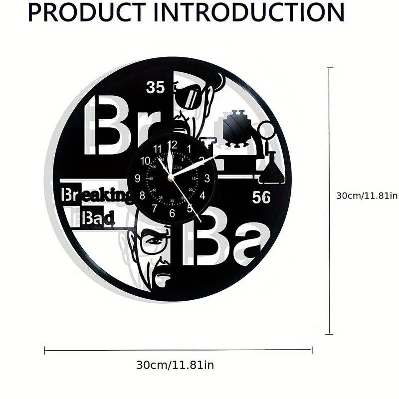 Breaking Bad Vinyl Wall Clock Record Clock Decor Watch Walter Pinkman SCIENCE