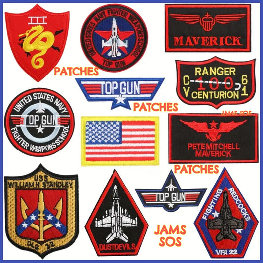 TOPGUN MAVERICK MOVIE PATCHES Military Army RAF Patch Badges Iron SEW AIRFORCE