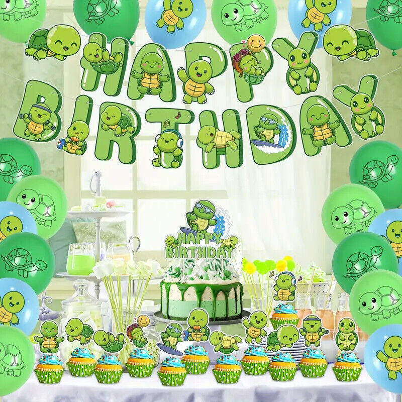 Turtle Balloon Party Birthday Decorations Boys Girls Balloons Gree Turtles