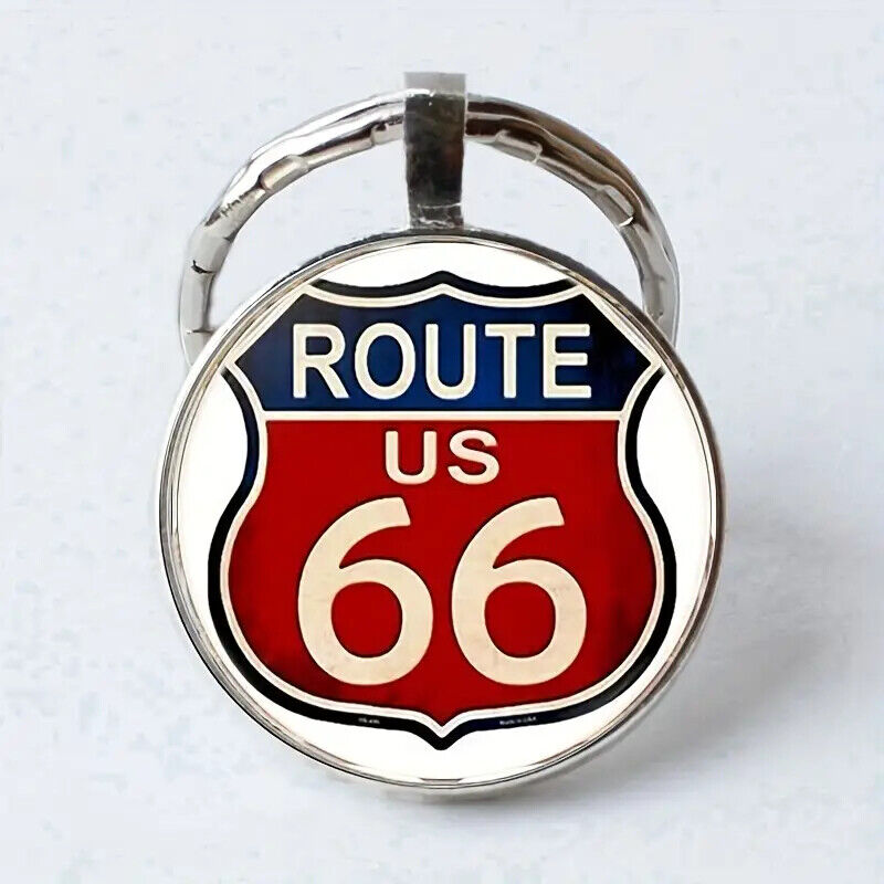 Route 66 Keyring KAYCHAIN AMERICAS HIGHWAY FLAG ARIZONA 1926 1983 MOTHER ROAD