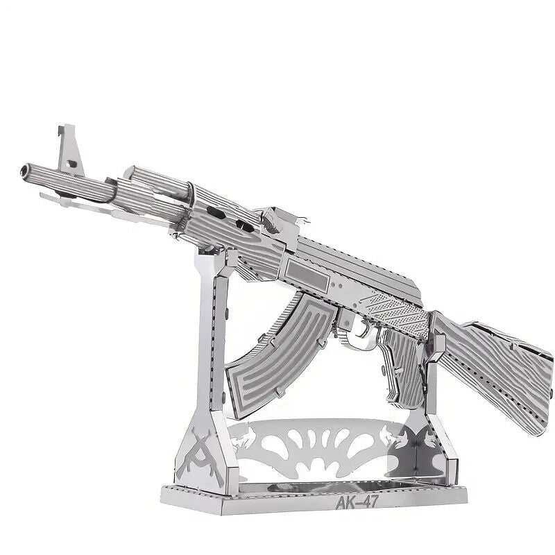 AK-47 3D Metal Puzzle Model Kits DIY Laser Cut PuzzleS Jigsaw Toy GUN SHOOT