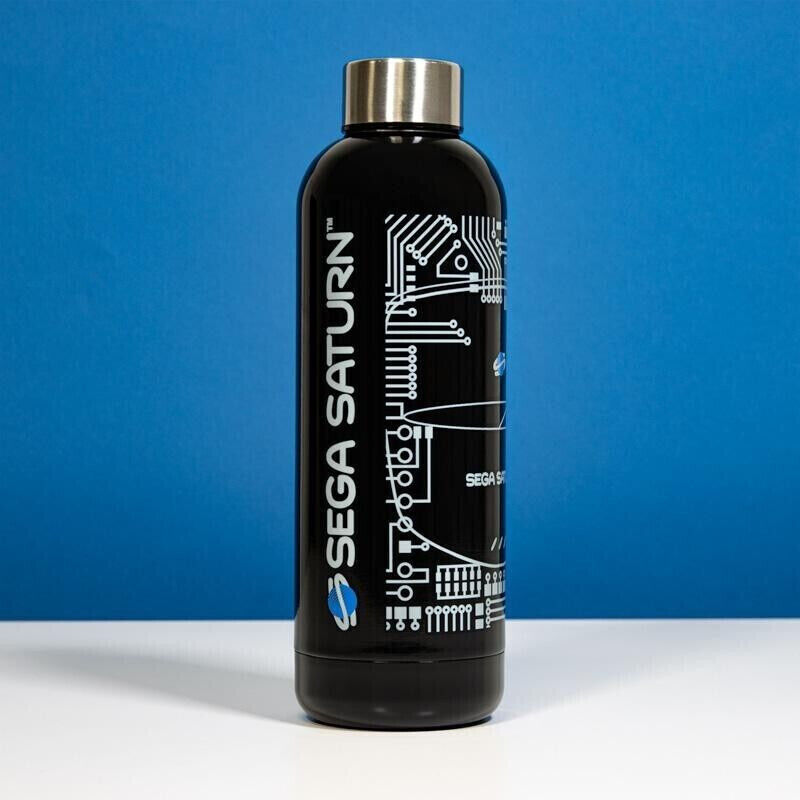 Official SEGA Saturn Black Bowling Pin Style Water Bottle RARE GIFT IDEA NEW