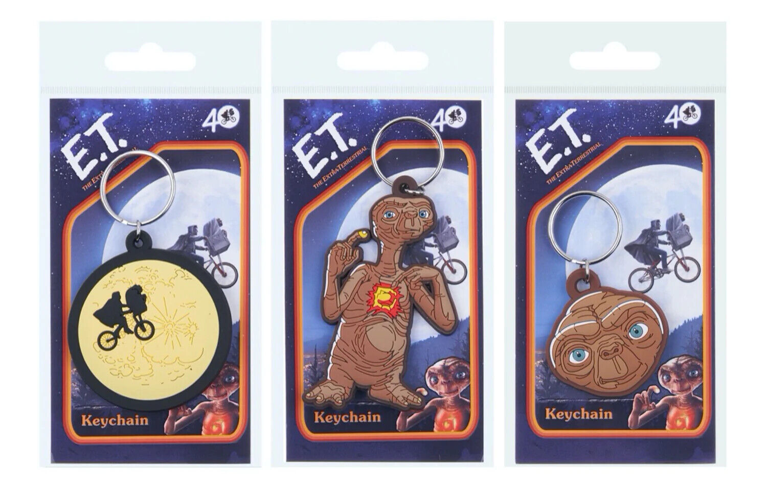 E.T The extra terrestrial 40th anniversary OFFICIAL LICENSED RUBBER KEYRING