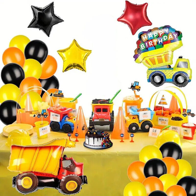 Tractor Birthday Party Decorations Balloons Digger Truck Construction