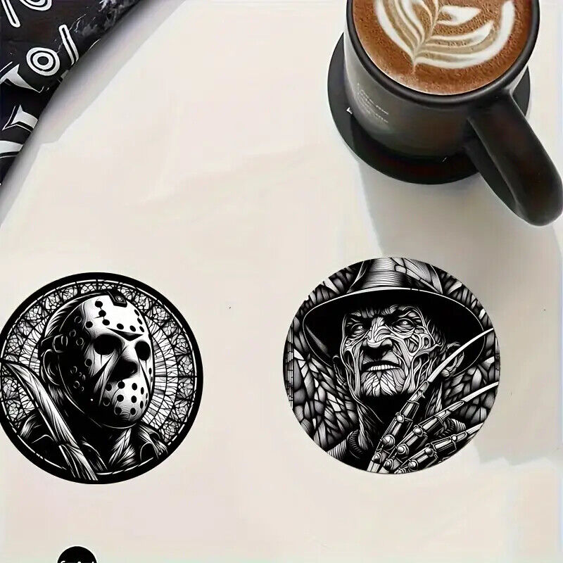 CHUCKY FREDDY JASON MYERS Coaster SET Man Bar Horror Movie Chucky