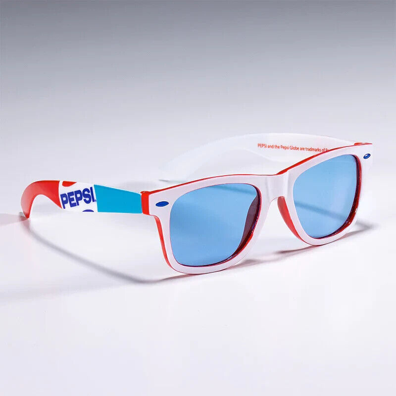 100% Official PEPSI Coke Sunglasses Glasses 80s Fashion Style White Red Cola UV