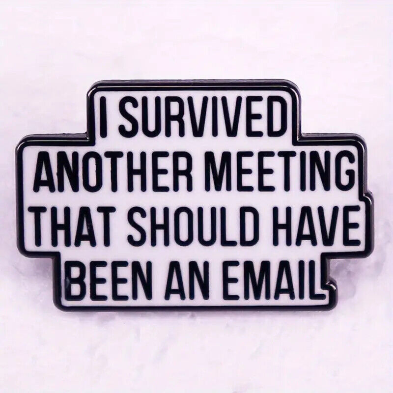 I SURVIVED ANOTHER MEETING THAT SHOULD HAVE BEEN EMAIL Metal Enamel Pin Badge
