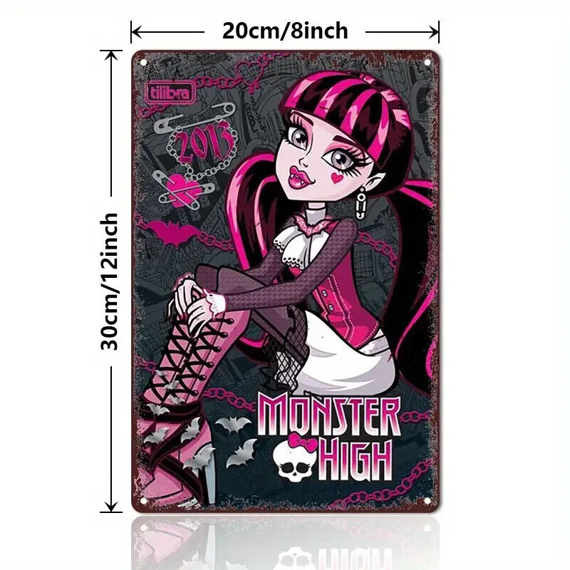 DRACULAURA MONSTER HIGH Tin Metal sign Halloween Horror Art Deco Movie NETFLIX