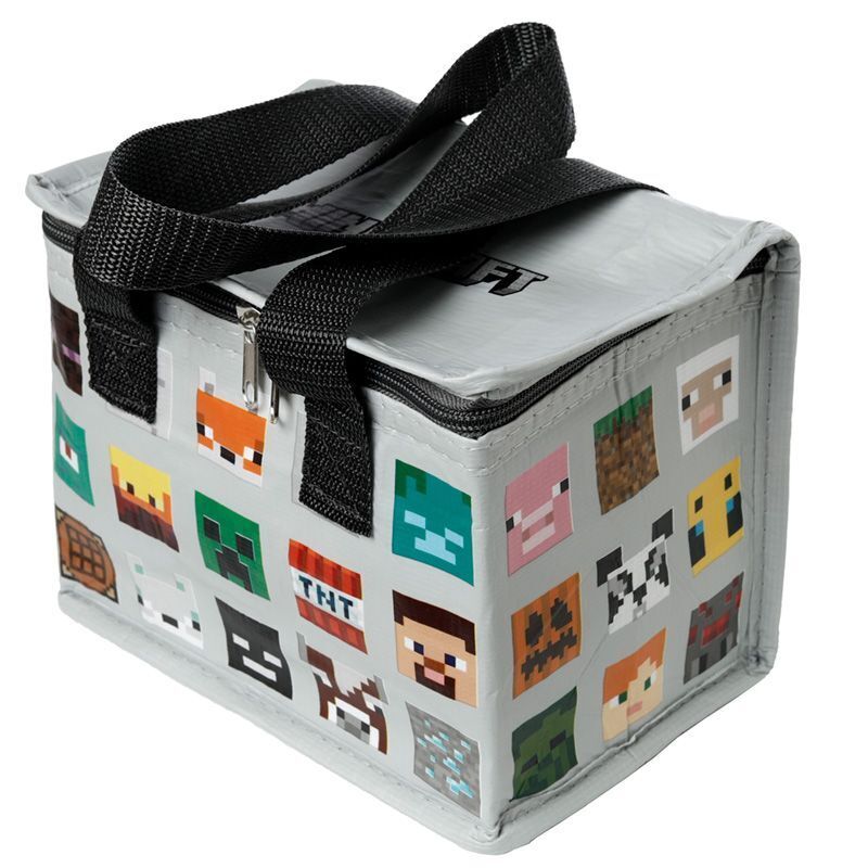 Lunch Bags Insulated Cool Bag School Lunch Box ASTERIX PAC-MAN MINECRAFT STACKED