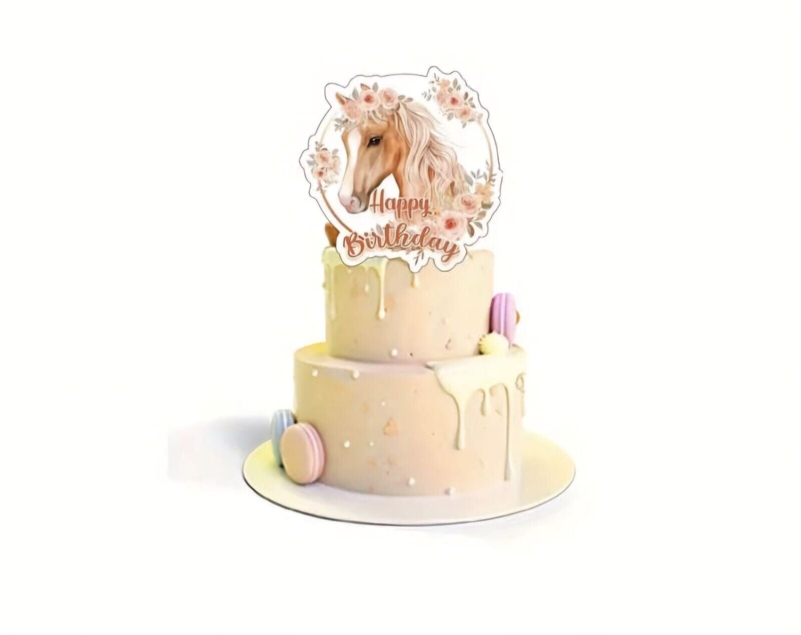 Animal Horse Theme Birthday Party Set Balloons Banners Cake Decorations Pink