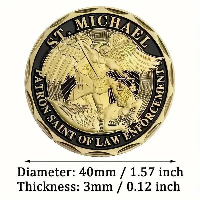 Police Officer Saint Michael Patron Saint of Law Enforcement Challenge Coin USA