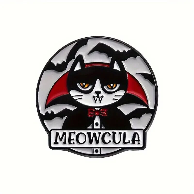 CATS Metal Enamel Pin Badge Brooch JURASSIC CATZILLA MEOWCULA MOTHER