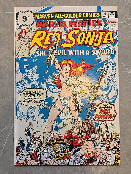 Marvel Feature #4 VFN (8.0) MARVEL Vol 2 1975 Classic Red Sonja cover CONAN