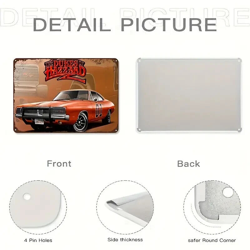 THE DUKES OF HAZARD TIN retro vintage style metal sign man cave shed Garage