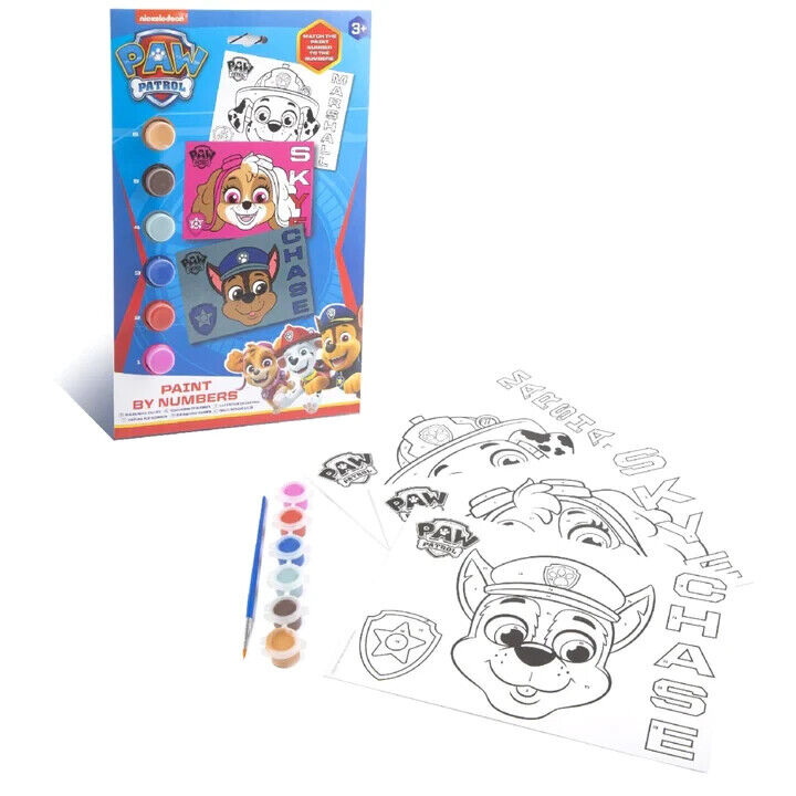 PAW PATROL PAINT BY NUMBERS CRAFT PAINTING ACTIVITY SET PAINT YOUR FAV PUPS