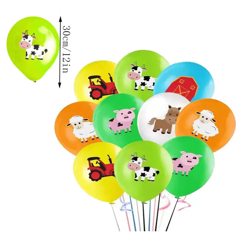 FARM ANIMALS FARMYARD Balloon Party Birthday Decorations Balloons COW SHEEP PIG