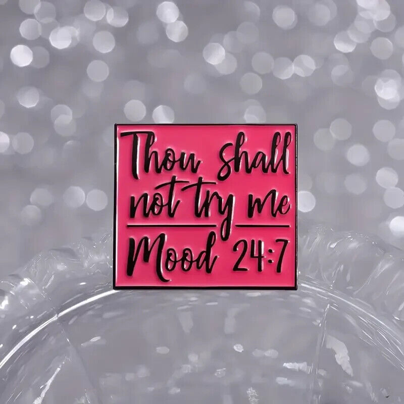 Enamel Metal Pin Badge Accessory Thou Shall Not Try Me Mood Funny Quote Bible