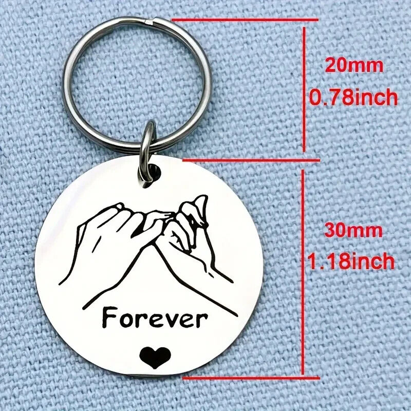 Valentines Promise Forever Keyring Couples Best Friends key chain love family