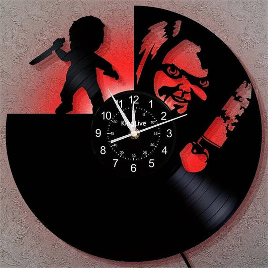 Chucky LIGHT UP Halloween Horror Movie Wall Clock Home Decor Art CHILDSPLAY